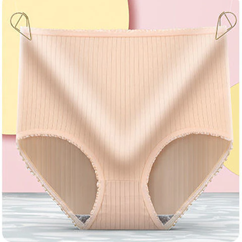 Damenunterwäsche | Leckfrei | 8er-Pack | Hohe Taille | Einfarbig | Farbe-Hautfarbe-M-Luzern Mode