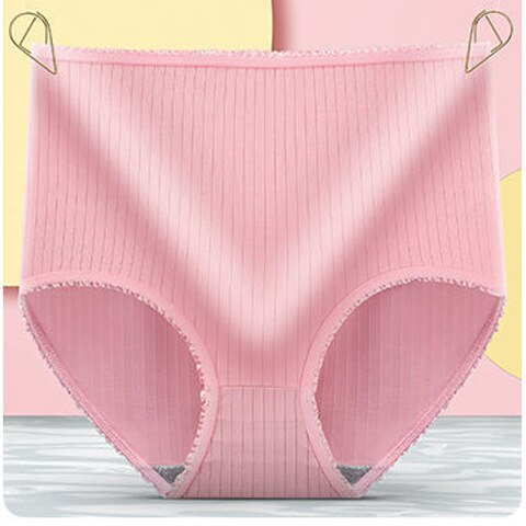 Damenunterwäsche | Leckfrei | 8er-Pack | Hohe Taille | Einfarbig | Farbe-Hellrosa-M-Luzern Mode