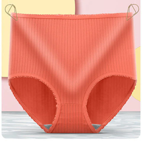Damenunterwäsche | Leckfrei | 8er-Pack | Hohe Taille | Einfarbig | Farbe-Orange-M-Luzern Mode