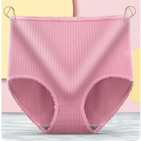 Damenunterwäsche | Leckfrei | 8er-Pack | Hohe Taille | Einfarbig | Farbe-Rosa-M-Luzern Mode