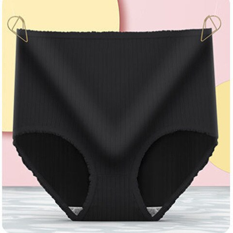 Damenunterwäsche | Leckfrei | 8er-Pack | Hohe Taille | Einfarbig | Farbe-Schwarz-M-Luzern Mode