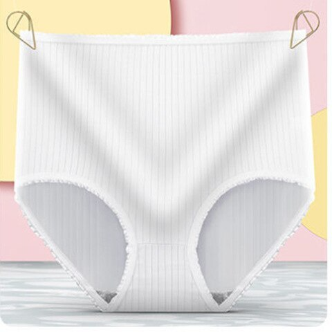 Damenunterwäsche | Leckfrei | 8er-Pack | Hohe Taille | Einfarbig | Farbe-Weiß-M-Luzern Mode