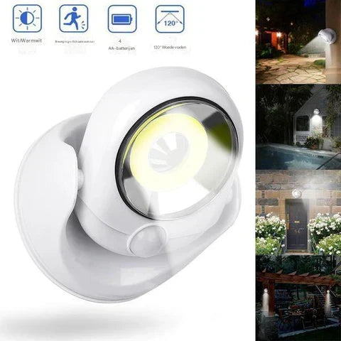 LED-Lampe | Weiß | Rund | Bewegungssensor | Selbstklebend | Batterien-Luzern Mode