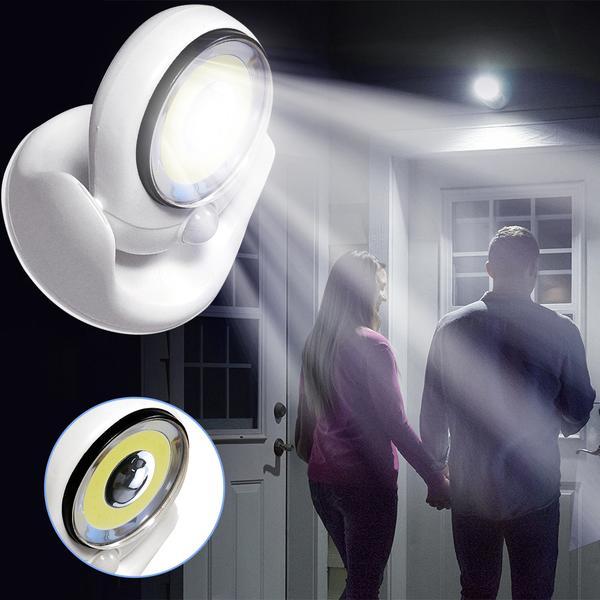 LED-Lampe | Weiß | Rund | Bewegungssensor | Selbstklebend | Batterien-Luzern Mode