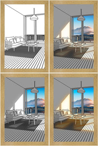 LED Leuchtrahmen | Innovativ | Dekorativ | Bezaubernd-Bergen und Flüsse-23x17cm-Luzern Mode