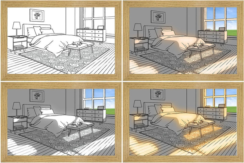 LED Leuchtrahmen | Innovativ | Dekorativ | Bezaubernd-Draußen am Fenster-23x17cm-Luzern Mode
