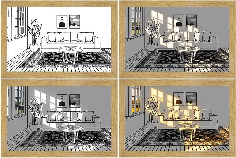 LED Leuchtrahmen | Innovativ | Dekorativ | Bezaubernd-Fenster-23x17cm-Luzern Mode