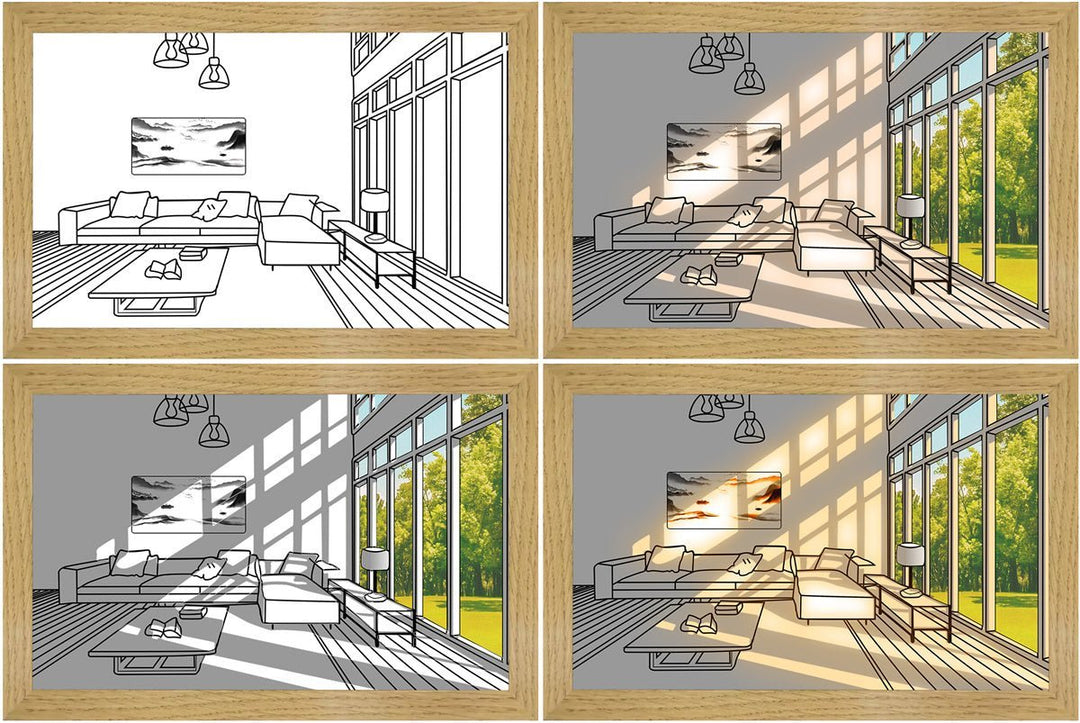 LED Leuchtrahmen | Innovativ | Dekorativ | Bezaubernd-Klarer Tag-23x17cm-Luzern Mode