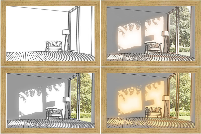 LED Leuchtrahmen | Innovativ | Dekorativ | Bezaubernd-Leere Zimmer-23x17cm-Luzern Mode