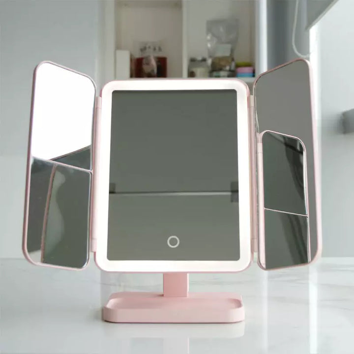 Make-up Spiegel | LED | 3-in-1 | USB-C | Wiederaufladbar | Rechteckig-Luzern Mode