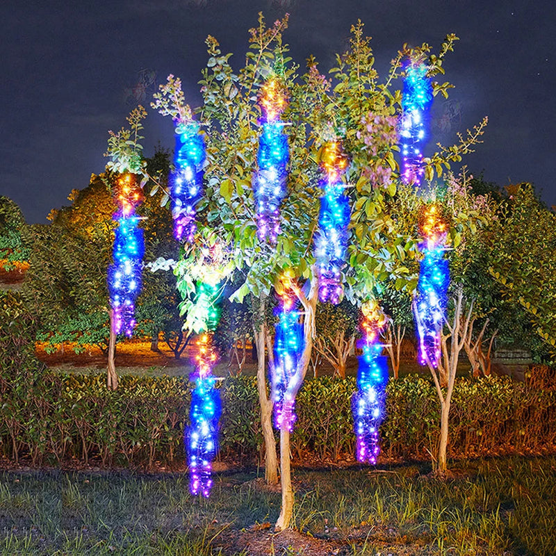 Meteoritenregen Außenbeleuchtung | LED | Funkelnd | Lichterkette-Mehrfarbig-1 Kette 1 Adapter-Luzern Mode