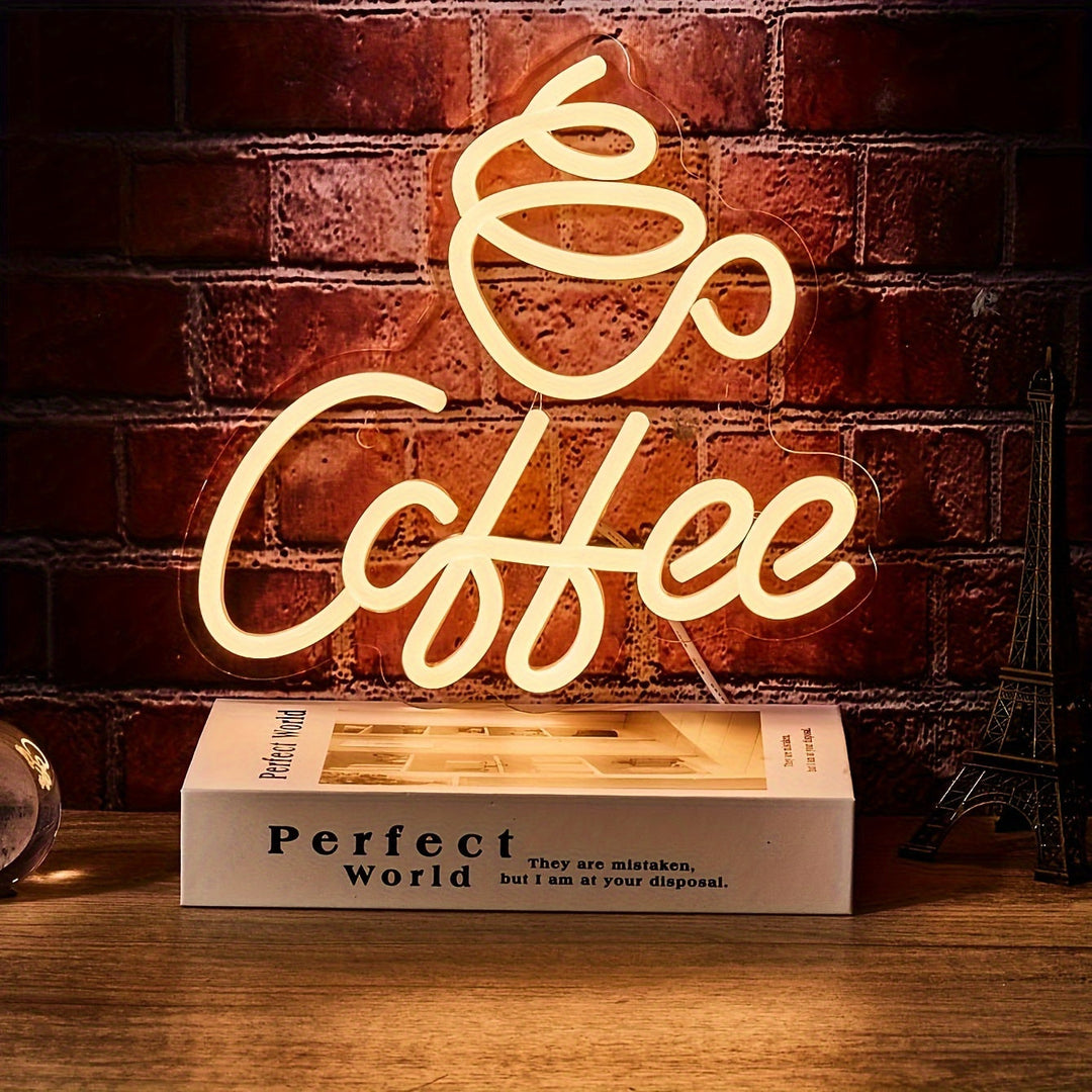 Neonschild | Kaffeestil | Stilvoll | LED | Langlebig | Vielseitig | USB | Warm-Luzern Mode
