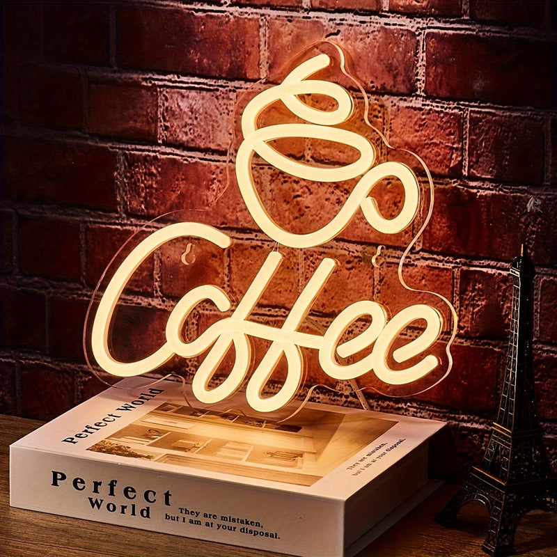 Neonschild | Kaffeestil | Stilvoll | LED | Langlebig | Vielseitig | USB | Warm-Luzern Mode
