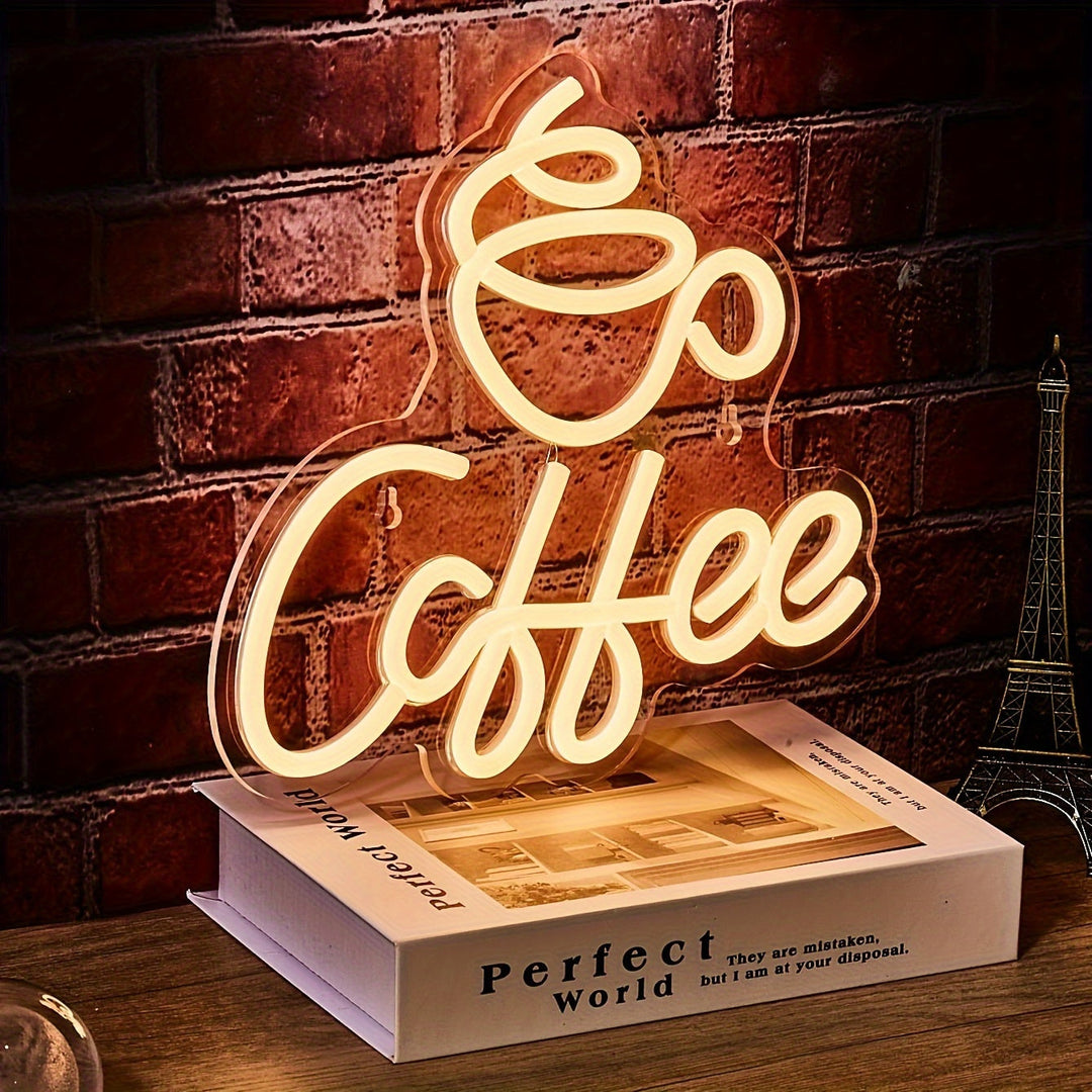 Neonschild | Kaffeestil | Stilvoll | LED | Langlebig | Vielseitig | USB | Warm-Luzern Mode