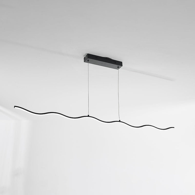 LED-Pendelleuchte | Modern Wellenlinien Stilvoll Langlebig Dimmbar-Schwarz-Warmweiß-Luzern Mode