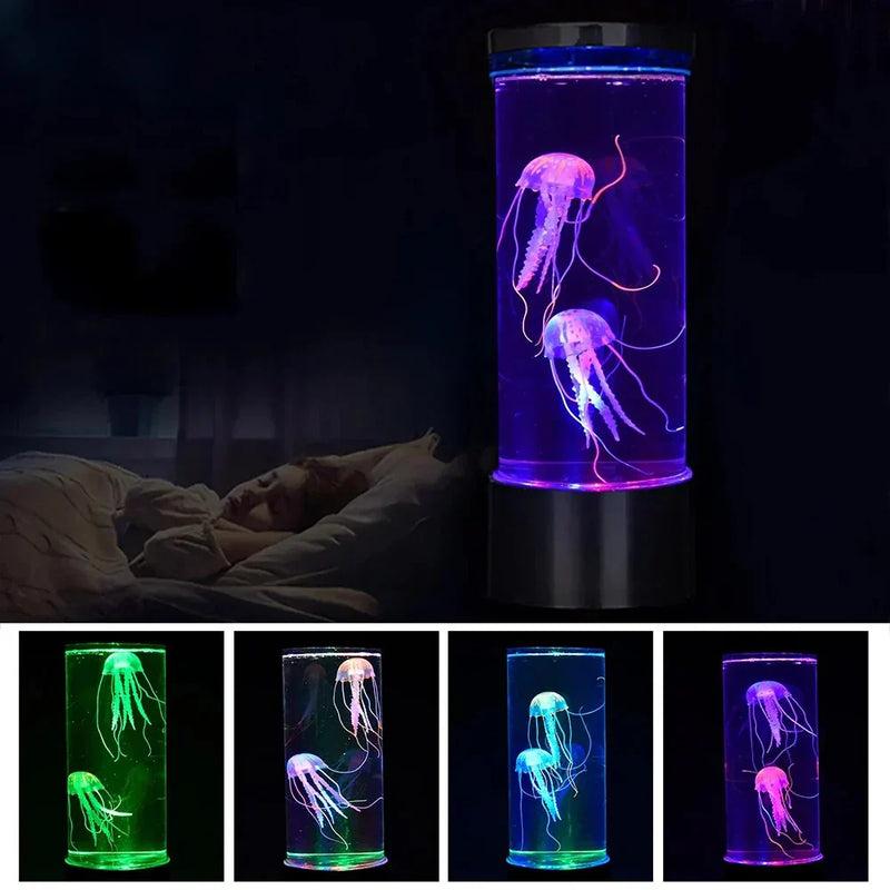 Lava Lampe | LED Quallen Beruhigend Einzigartig Stilvoll Atmosphärisch Langlebig-Luzern Mode