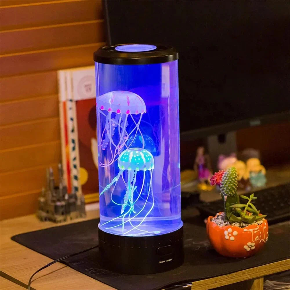 Lava Lampe | LED Quallen Beruhigend Einzigartig Stilvoll Atmosphärisch Langlebig-Luzern Mode