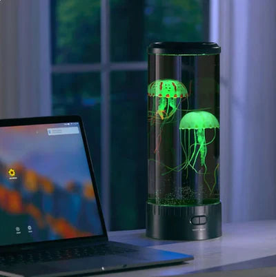 Lava Lampe | LED Quallen Beruhigend Einzigartig Stilvoll Atmosphärisch Langlebig-Luzern Mode