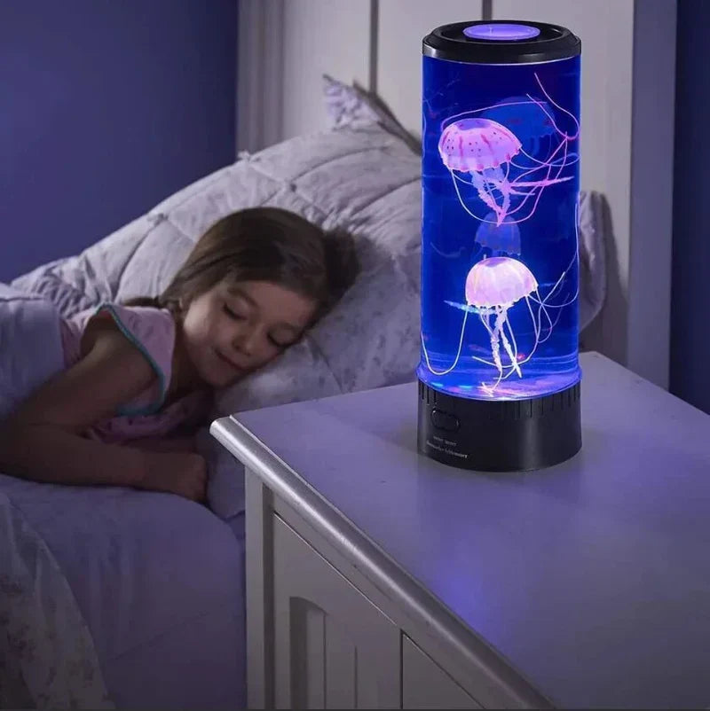 Lava Lampe | LED Quallen Beruhigend Einzigartig Stilvoll Atmosphärisch Langlebig-Luzern Mode