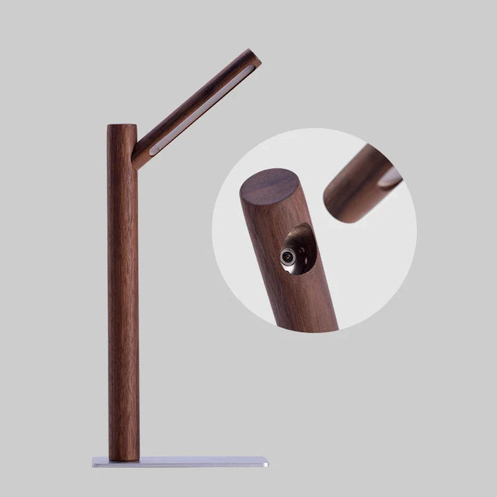 LED Schreibtischlampe | 360° Verstellbarer Kopf | Holzfarbe | Kompakt | Modern-Luzern Mode
