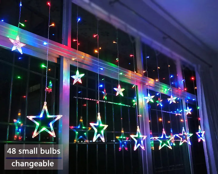 LED-Lichterkette | Sterne Stimmungsvolle Beleuchtung Langlebig Einstellbar Vielseitig-Farbwechsel-Knopfsteuerung-Luzern Mode