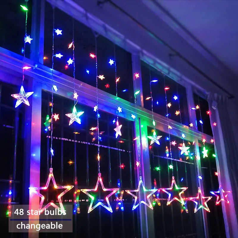 LED-Lichterkette | Sterne Stimmungsvolle Beleuchtung Langlebig Einstellbar Vielseitig-Mehrfarbig-Knopfsteuerung-Luzern Mode