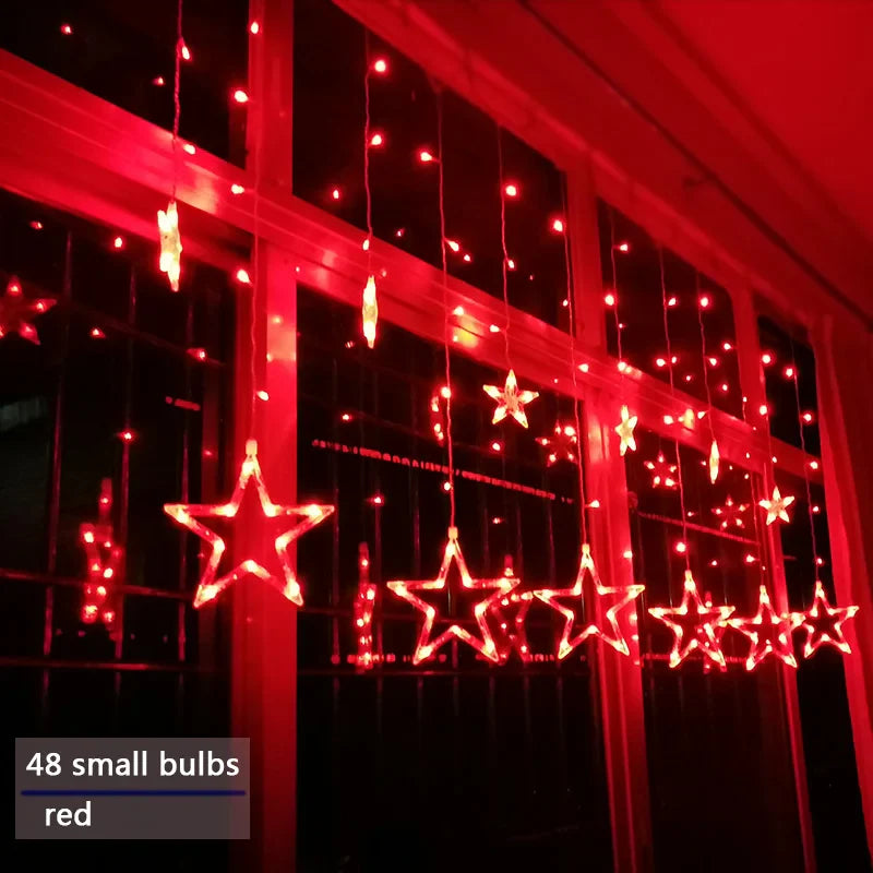 LED-Lichterkette | Sterne Stimmungsvolle Beleuchtung Langlebig Einstellbar Vielseitig-Rot-Knopfsteuerung-Luzern Mode