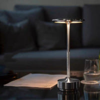 Tischlampe | Japanischer Stil | LED | Kabellos | Einfarbig | Touch-Bedienung-Silber-Stil A-Luzern Mode