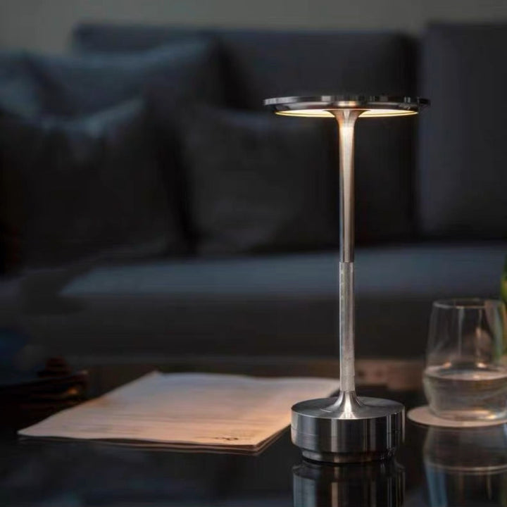 Tischlampe | Japanischer Stil | LED | Kabellos | Einfarbig | Touch-Bedienung-Silber-Stil A-Luzern Mode