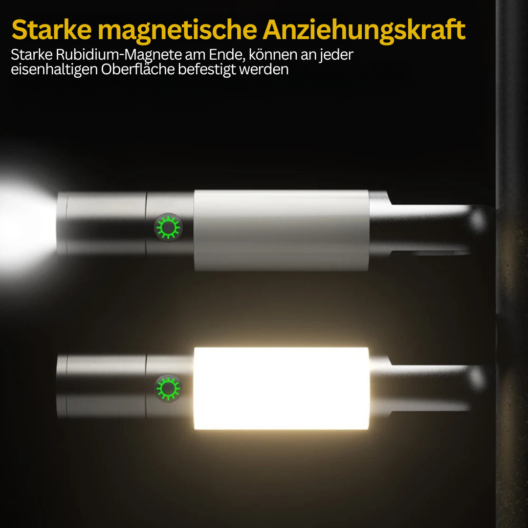 Taschenlampe | Mehrfarbig Verstellbar Hell LED Langlebig USB-C Magnet-Luzern Mode