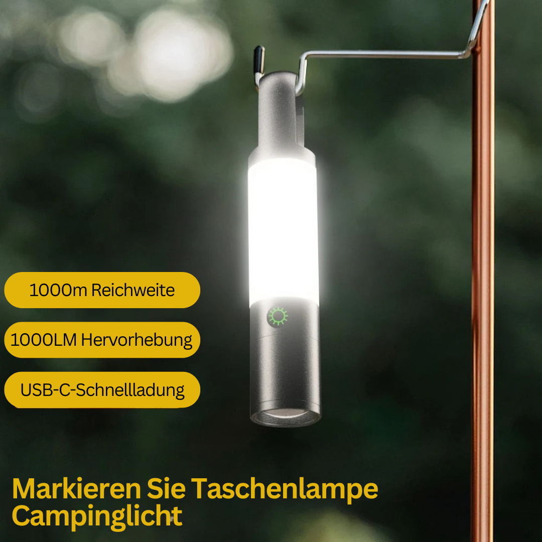 Taschenlampe | Mehrfarbig Verstellbar Hell LED Langlebig USB-C Magnet-Luzern Mode