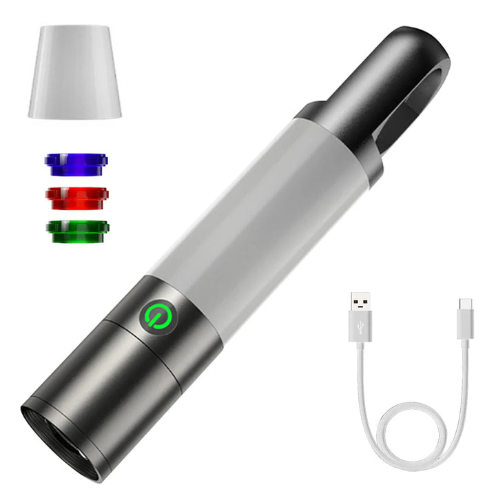 Taschenlampe | Mehrfarbig Verstellbar Hell LED Langlebig USB-C Magnet-Luzern Mode