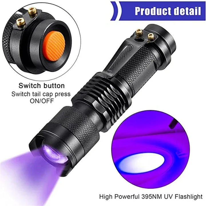 UV Zaklamp | LED Kompakt Inspektionsschmutzdetektion Aluminium Vielseitig-Luzern Mode
