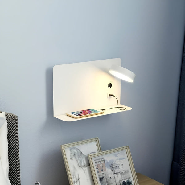 Wandleuchte mit USB-Anschluss | Aluminium | Praktisch | Schalter | LED-Luzern Mode