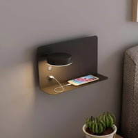 Wandleuchte mit USB-Anschluss | Aluminium | Praktisch | Schalter | LED-Schwarz-Luzern Mode
