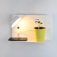 Wandleuchte mit USB-Anschluss | Aluminium | Praktisch | Schalter | LED-Weiß-Luzern Mode
