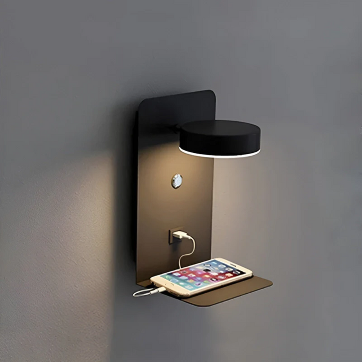 LED-Wandlampe | Wiederaufladbar Vielseitig Stilvoll Modern USB-Anschluss Energiesparend-Schwarz-EU-Luzern Mode