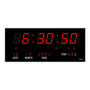 LED Wanduhr | Spiegeleffekt | Digital | Kalender | Temperatur-Rot-Luzern Mode