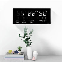 LED Wanduhr | Spiegeleffekt | Digital | Kalender | Temperatur-Luzern Mode
