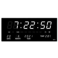 LED Wanduhr | Spiegeleffekt | Digital | Kalender | Temperatur-Weiß-Luzern Mode