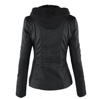 Damen Lederjacke Bikerstil mit Reißverschlusstaschen-Luzern Mode