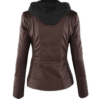Damen Lederjacke Bikerstil mit Reißverschlusstaschen-Luzern Mode