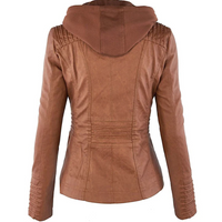 Damen Lederjacke Bikerstil mit Reißverschlusstaschen-Luzern Mode