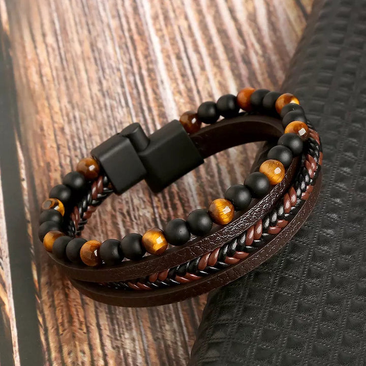 Herren-Armbandset | Leder Stilvoll Vielseitig Langlebig Robust Modern-Luzern Mode