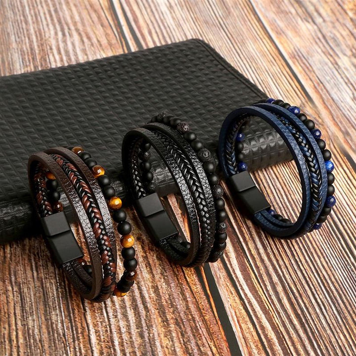 Herren-Armbandset | Leder Stilvoll Vielseitig Langlebig Robust Modern-Luzern Mode