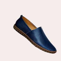 Herren Leder Slipper - Bequeme Freizeitschuhe für Alltag-Blau-40-Luzern Mode