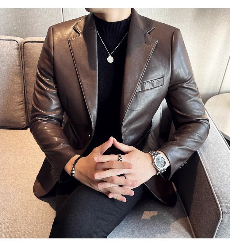 Herren Lederjacke Business Casual – Eleganter Look-Luzern Mode