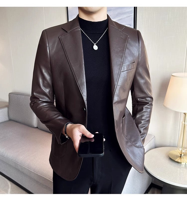 Herren Lederjacke Business Casual – Eleganter Look-Braun-XS-Luzern Mode