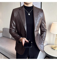 Herren Lederjacke Business Casual – Eleganter Look-Braun-XS-Luzern Mode