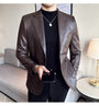 Herren Lederjacke Business Casual – Eleganter Look-Braun-XS-Luzern Mode
